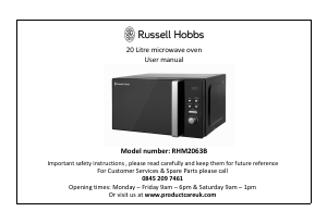Bruksanvisning Russell Hobbs RHM2063B Mikrovågsugn