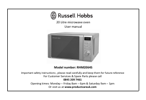 Handleiding Russell Hobbs RHM2064D Magnetron