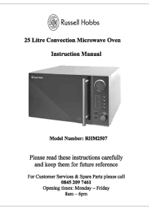 Bruksanvisning Russell Hobbs RHM2507 Mikrovågsugn