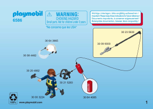Manuale Playmobil set 6586 Rescue 3 pompieri della squadra blu