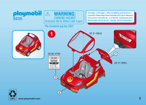 Mode d’emploi Playmobil set 9235 Rescue Pompier avec véhicule d'intervention