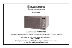 Manual Russell Hobbs RHM2560CG Microwave