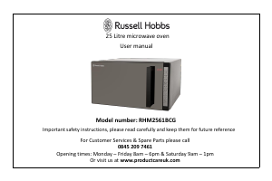 Handleiding Russell Hobbs RHM2561BCG Magnetron