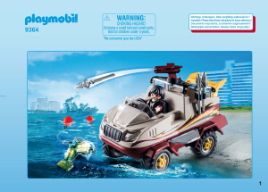 Bruksanvisning Playmobil set 9364 Police Amfibiebil med undervannsmotor