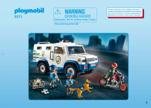 Manuale Playmobil set 9371 Police Furgone Portavalori
