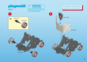 Instrukcja Playmobil set 9341 Knights Zaprzęg kucyków z balistą krasnoludów