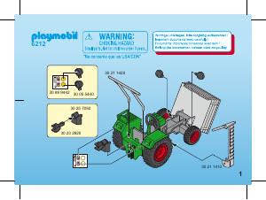 Handleiding Playmobil set 6212 Farm Tractor met aanhangwagen
