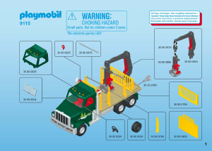 Bedienungsanleitung Playmobil set 9115 Farm Holztransporter