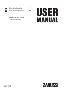 Manual Zanussi ZKH2105 Máquina de lavar e secar roupa