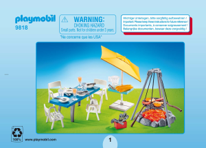 Handleiding Playmobil set 9818 Modern House Barbecue opstelling