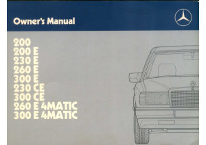 Bruksanvisning Mercedes-Benz 260 E 4Matic (1988)