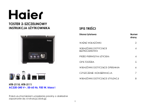 Instrukcja Haier HTR-2111 Toster