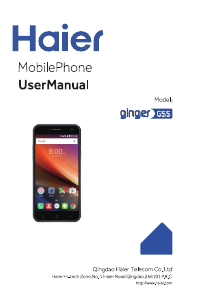 Bruksanvisning Haier G55 Noir Mobiltelefon