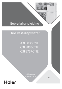 Handleiding Haier A3FE835CGJE Koel-vries combinatie