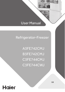 Mode d’emploi Haier B3FE742CMJ Réfrigérateur combiné