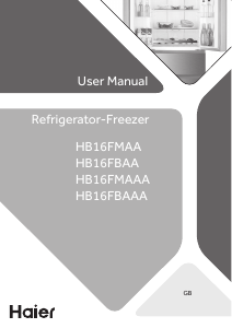Mode d’emploi Haier HB16FMAAA Réfrigérateur combiné