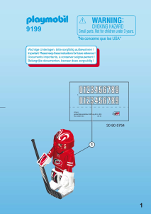 Bedienungsanleitung Playmobil set 9199 Sports Carolina Hurricanes Goalie