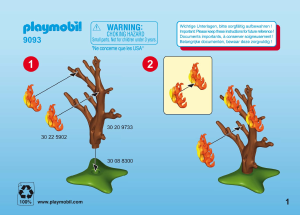 Mode d’emploi Playmobil set 9093 Special Pompier avec arbre en feu