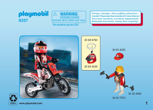 Mode d’emploi Playmobil set 9357 Special Pilote de motocross