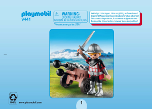 Manual Playmobil set 9441 Special Knight with cannon