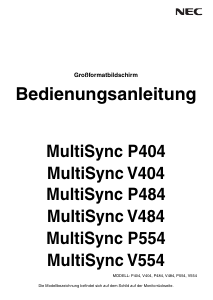 Bedienungsanleitung NEC MultiSync P554 LCD monitor