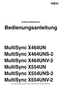 Bedienungsanleitung NEC MultiSync X464UNS-2 LCD monitor