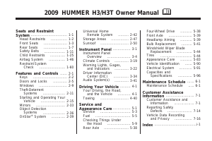 Handleiding Hummer H3 (2009)