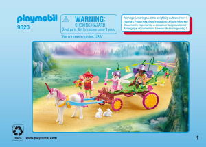 Manuale Playmobil set 9823 Fairy World Piccole fate con carretto e unicorno