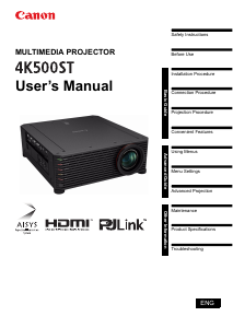 Bruksanvisning Canon 4K500ST Projektor