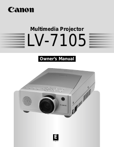 Manual Canon LV-7105 Projector