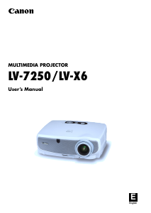 Bruksanvisning Canon LV-7250 Projektor