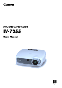 Handleiding Canon LV-7255 Beamer