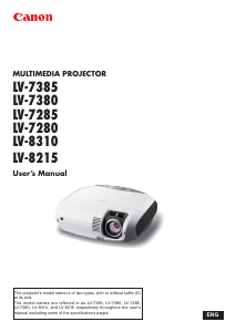 Handleiding Canon LV-7280 Beamer