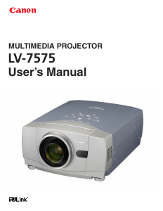 Bruksanvisning Canon LV-7575 Projektor