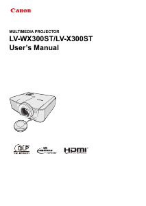 Bruksanvisning Canon LV-WX300ST Projektor