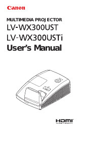 Bruksanvisning Canon LV-WX300USTi Projektor