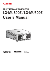 Bruksanvisning Canon LX-MU800Z Projektor