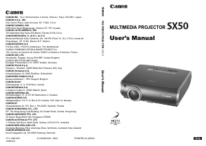 Bruksanvisning Canon REALiS SX50 Projektor