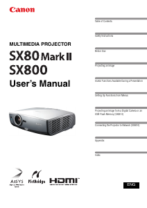 Bruksanvisning Canon REALiS SX80 Mark II Projektor