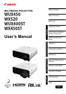 Bruksanvisning Canon REALiS WUX400ST Projektor