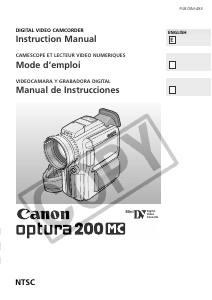 Handleiding Canon Optura 200MC Camcorder