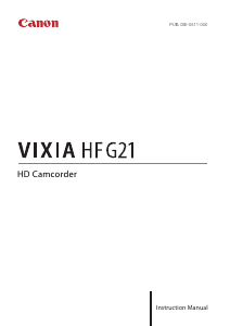 Handleiding Canon VIXIA HF G21 Camcorder