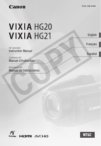 Handleiding Canon VIXIA HG20 Camcorder