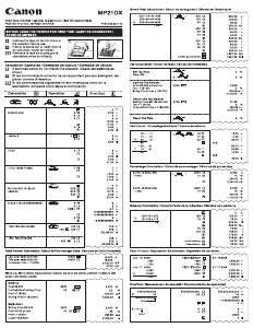 Mode d’emploi Canon MP21DX Calculatrice