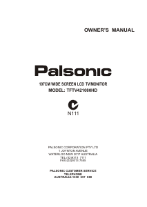 Handleiding Palsonic TFTV421080HD LCD televisie