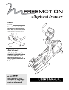 Bruksanvisning FreeMotion FMEL 4505 Crosstrainer