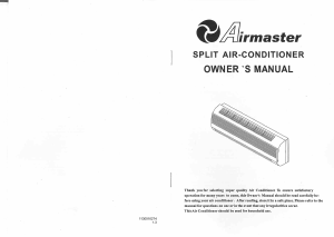 Handleiding Airmaster A9HR410 Airconditioner