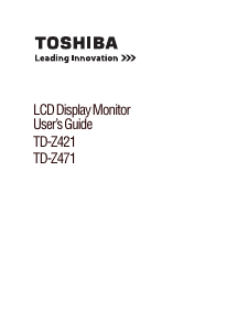 Handleiding Toshiba TD-Z471 LCD monitor