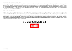 Bruksanvisning Aprilia SL 750 SHIVER GT (2009) Motorcykel