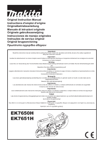 Manuale Makita EK7650H Sega circolare